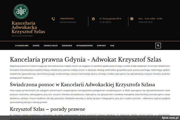 Kancelaria Adwokacka Krzysztof Szlas strona www