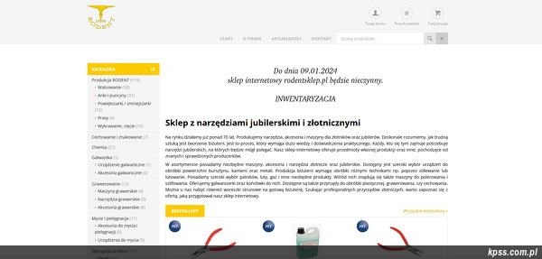 Rodent Narzędzia Złotnicze Tadeusz Bugała strona www