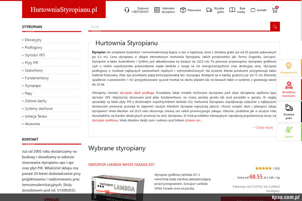 Hurtownia Styropianu PHU LINGO strona www
